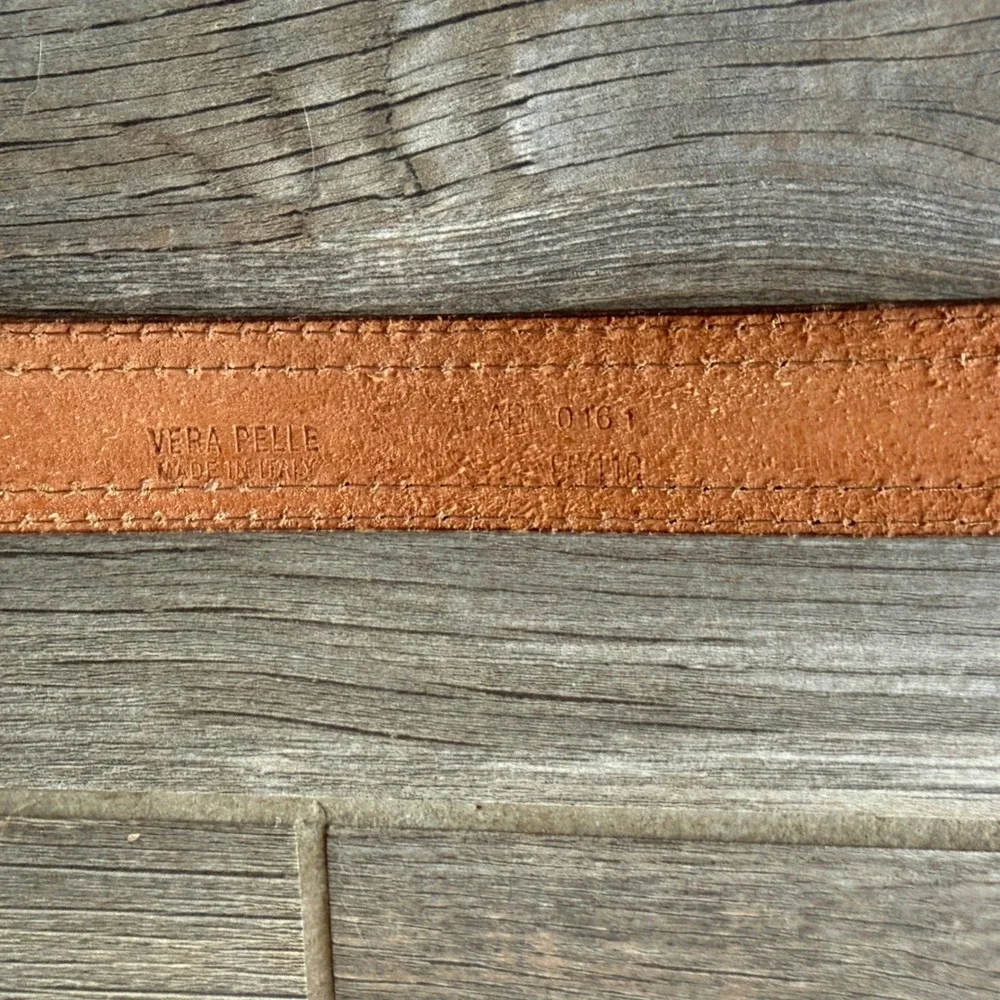 Vera Pelle Mens Black Suede Brown Leather Belt Made in Italy AR 0161 Size 110/36